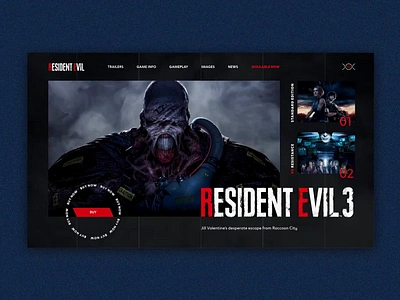 RESIDENT EVIL 3 REMAKE | First screen concept | Screen Animation animation animation design capcom creative daily ui flat interaction game game design inspiration invision invision studio loop animation motion motion design remake resident evil ui video video game wacabi