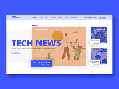 Design concept for a news site