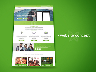 Website landing page concept