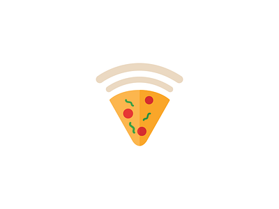 Pizza Wi-Fi brand design icon internet logo pizza wifi