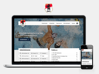 Honvéd Waterpolo Team website redesign concept