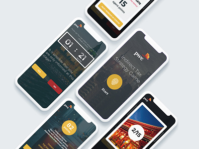 PwC Tax Game App app application design game graphic mobile pwc ui ux