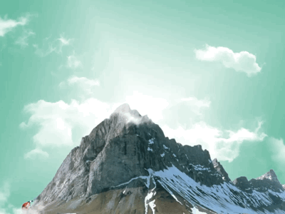 Mountain and Ladybird 2d after effect believe color colorful concept creative cute design fun gif goal gradient graphic design green ladybird miniature motion design mountain