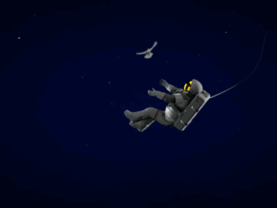 Astronaut and Swallow adobe ae after effect animation astronaut compositing cosmonauts cosmos design fantasy fly fun galaxy miniature motion design motion graphic stars swallow