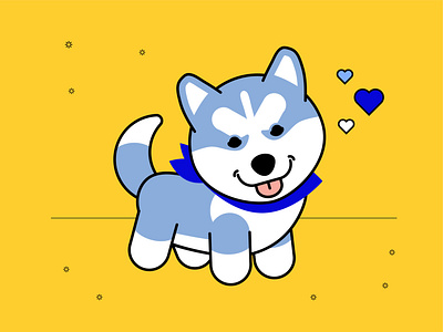 Husky character cartoon character design dog graphic husky illustration logo mascot puppy vector