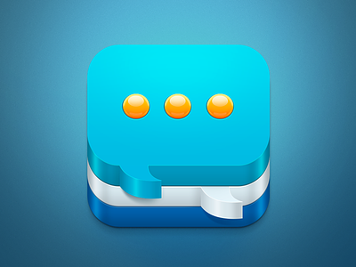 Chat iOS Icon apple blue box bubble chat halo lab icon ios iphone talk