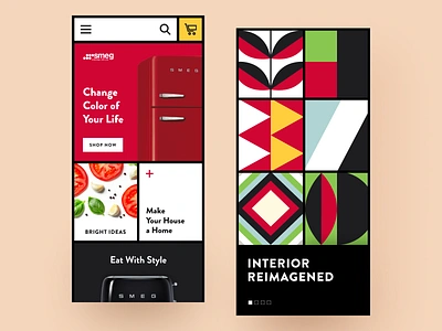 SMEG Mobile Concept app colorful design ecommerce halo lab ios iphone items mobile mobile app design mobile application mobile first smeg ui user experience user interface ux