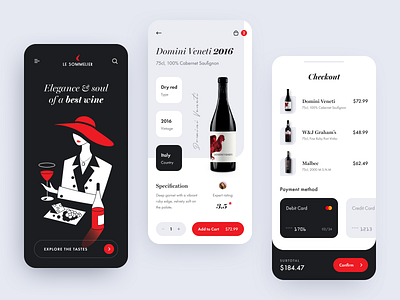 Le Sommelier App application design drink halo lab interface somelier startup ui ux wine wine barrel wine guide winery