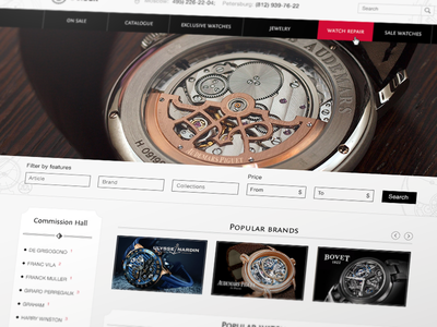 O'clock Pawn Shop Website clean flat halo lab heyllow ui ux watch web website