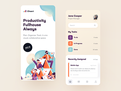 Chaart Productivity App application collaborate design interface management manager organize planning productivity project project management schedule startup task task service task tracker to do ui ux