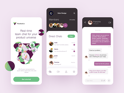 Flowdock Group Chat App application chat collaboration commercial communication conversation design interface startup talk team chat tool ui universe update ux