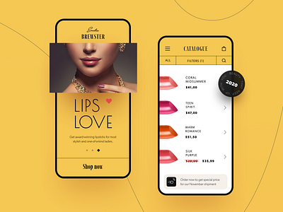 Lips Love Mobile application design interface startup ui ux