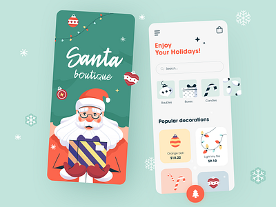 🎄 Santa Boutique application cheerful design festive halo halo lab holiday interface joy presents startup ui ux