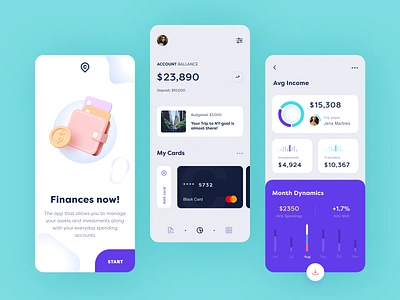 Crane Finance Mobile application design interface startup ui ux