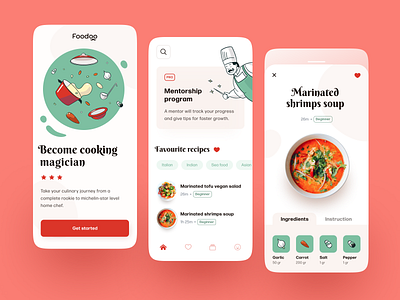 Foodoo Mobile application design interface startup ui ux
