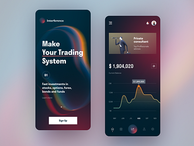 Interference Mobile application design interface startup ui ux