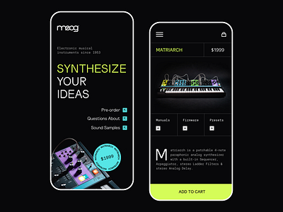 Moog Mobile application design halo lab interface startup ui ux