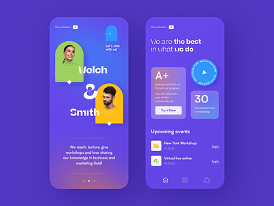 Welch & Smith Mobile application design halo lab interface startup ui ux