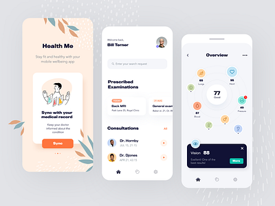 Health Me Mobile application design halo lab interface startup ui ux