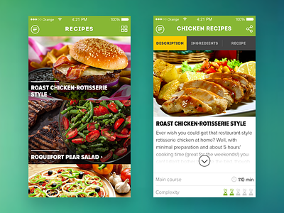 Cooking iOS app #WIP app cooking design flat food halo lab ios iphone mobile wip