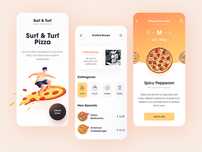 Surf & Turf Mobile application design halo lab interface startup ui ux