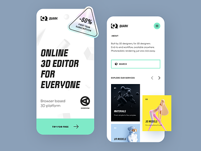 Quark Mobile application design halo lab interface startup ui ux
