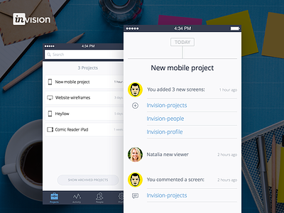 Invision Mobile App Concept clean concept design halo lab interface invision list mobile ui ux