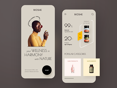 Bioshe Mobile application design halo lab interface startup ui ux