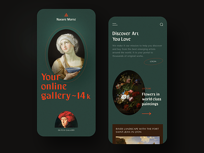 Nature Morte Gallery Mobile application design halo lab interface startup ui ux