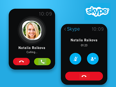 Skype Apple Watch Concept apple apple watch call concept halo lab interface iwatch skype ui ux