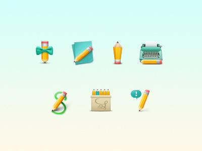 Icons for copywriters icons pen pencil writer