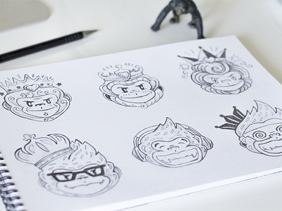 Monkey King Logo WIP character drawing halo lab king logo logo design monkey process royal sketch wip