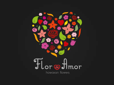 Flor de Amor logo amor flowers hawaii identity logo logos love spring