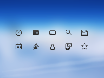 Air Tickets Icons