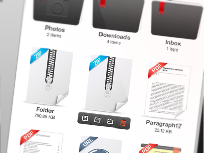 Docs iPad Screen app docs folder glyphs interface ios ipad manage pdf ui zip