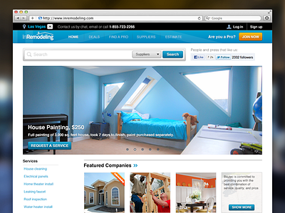 Inremodeling Website house page request search service slider web website works