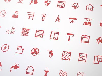 Real Estate Icons Set e commerce furniture glyphs halo lab home icon icon set icons illustration real estate website