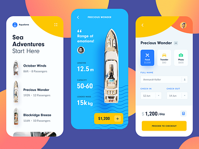 Yacht Booking Mobile First android app booking cart ecomerce halo halo lab ios mobile mobile first travel ui ux yachting yachts