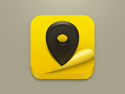 Yellow Pages iOS Icon halo lab icon info ios iphone map notebook odessa pages paper pin ukraine yellow