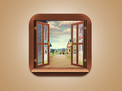 Old iOS Window halo lab icon icons ios journey odessa russian tale ukraine view village window wood