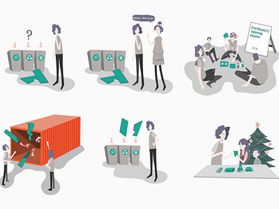 Zerowaste illustration character design illustration procreate storyboard sustainability ux web zerowaste