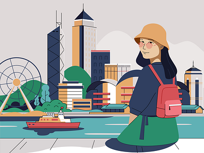 The Hong Kong tourism illustrations