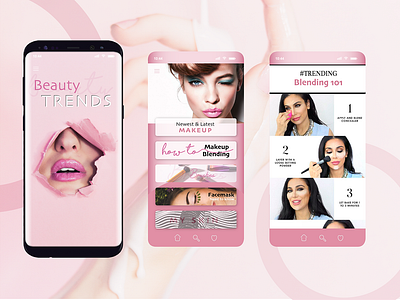 Beauty Trends app app branding beauty branding fashion layout layout design mobile app ui ux