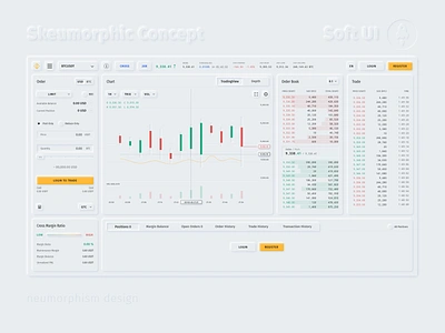 Binance Neumorphism Concept branding concept design crypto exchange design neumorphic neumorphism soft ui trading platform ui vector