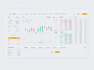 Binance Neumorphism Concept branding concept design crypto exchange design neumorphic neumorphism soft ui trading platform ui vector