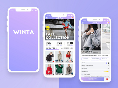 Winta 1 app design ecommerce ui