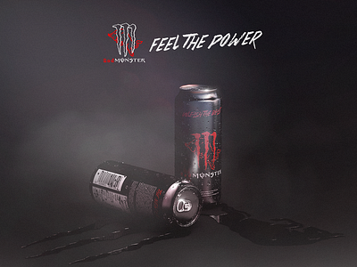Feel the Power | Red Bull & Monster Energy Drink 3d can energy label monster power red bull