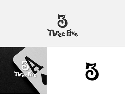 Three Five 3 5 brand branding logo logomark negative space negative space logo numeric