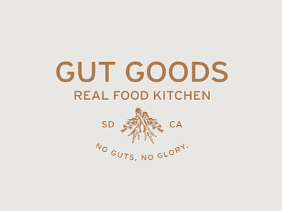 Logo for Gut Goods Real Food Kitchen branding design food illustration kitchen logo