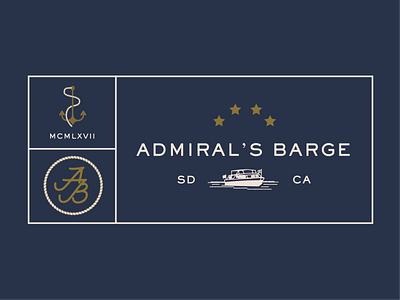 Logo for Admiral's Barge branding design illustration logo